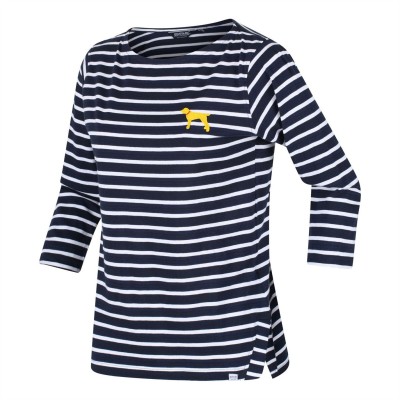 3/4,тениска,дамски,топове,дамски,блузи,с,яка,regatta,polina,three,quartersleeve,t,shirt,navy,whtdog