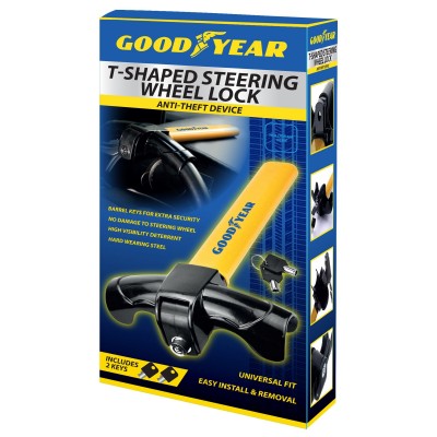 goodyear,t,shape,steering,wheel,lock,yellow,black
