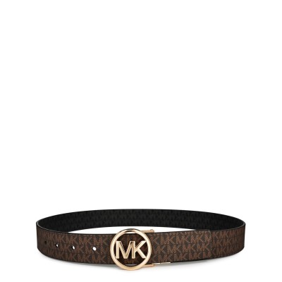 аксесоари,на,разпродажба,michael,michael,kors,women's,round,logo,reversible,leather,belt,brown,rev