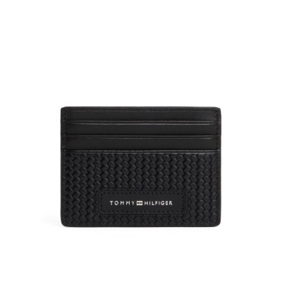 tommy,hilfiger,woven,texture,credit,card,holder,black