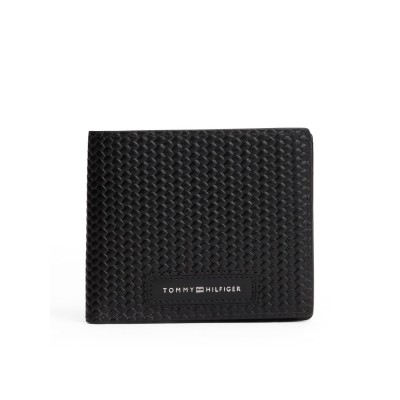 портмоне,портфейли,и,портмонета,мъжки,чанти,и,портмонета,tommy,hilfiger,woven,texture,billfold,wallet,with,coin,pocket,black