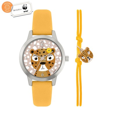 часовници,аксесоари,на,разпродажба,tikkers,leopard,wtch,ch99,yellow