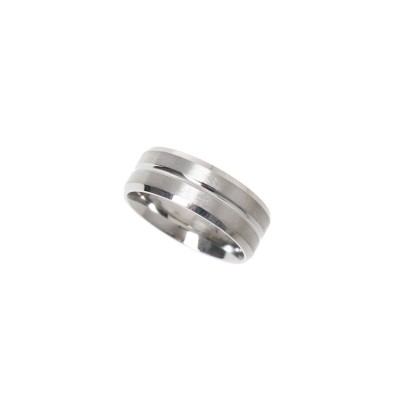 fabric,stainless,steel,ring,rhodium