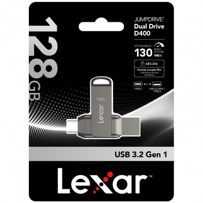 lexar,d40e,128gb,dual,usb,flash,drive,3,2,gen,1,type,c,jump,drive,grey