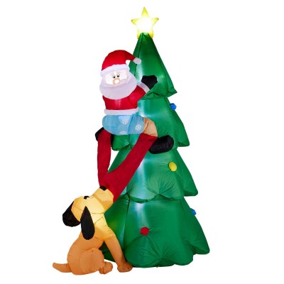 premier,decorations,christmas,inflatable,santa,christmas,tree,puppet,santa,tree