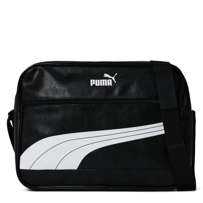 puma,men,s,college,reporter,messenger,bag,black,white