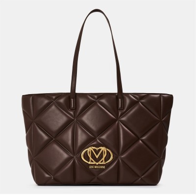 чанта,всички,чанти,love,moschino,women's,quilted,tote,bag,chocolate