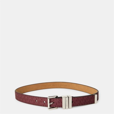 аксесоари,на,разпродажба,michael,michael,kors,women's,leather,belt,oxblood