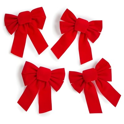 коледни,опаковки,и,декорации,the,spirit,of,christmas,4pk,velvet,bow,54,red,one,size,red