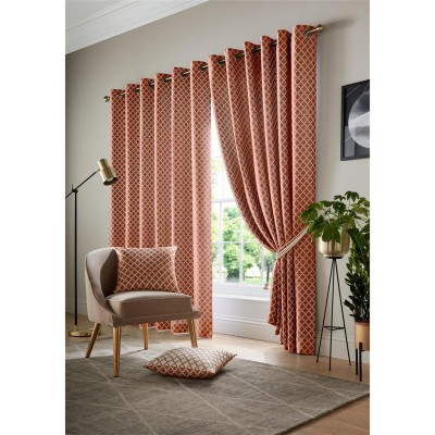 alan,symonds,cotswold,ring,top,lined,curtains,pair,orange