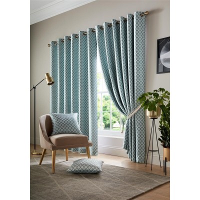 alan,symonds,cotswold,ring,top,lined,curtains,pair,teal
