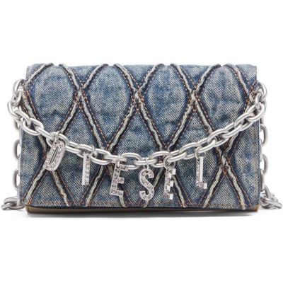 портмоне,всички,чанти,аксесоари,на,разпродажба,diesel,diesel,quilted,denim,wallet,on,chain,denim