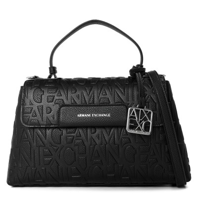 armani,exchange,top,handle,bag,black