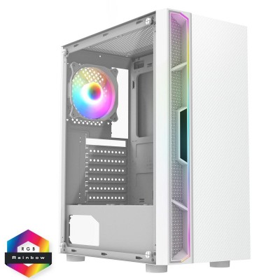 cit,galaxy,white,mid,tower,pc,gaming,case,with,1,x,led,strip,1,x,120mm,rainbow,rgb,fan,included,white