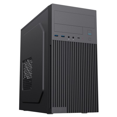 cit,mentor,micro,atx,office,pc,case,with,usb,type,c,and,80mm,rear,black,fan,included,black