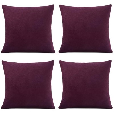 подаръци,и,играчки,alan,symonds,set,of,4,plain,chenille,velvet,cushions,aubergine