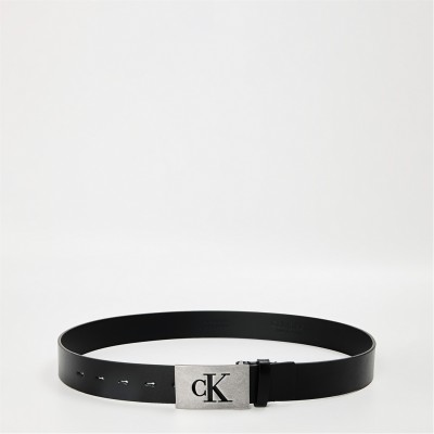 колан,колани,calvin,klein,smooth,leather,plaque,belt,black,silver