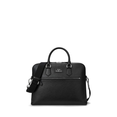чанта,аксесоари,на,разпродажба,polo,ralph,lauren,pebble,leather,commuter,laptop,bag,black