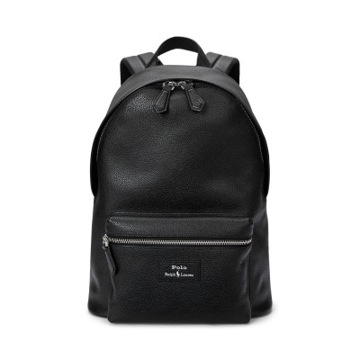раница,всички,чанти,polo,ralph,lauren,mens,pebble,leather,dome,backpack,black