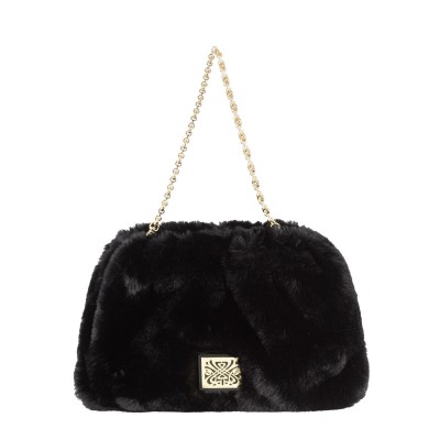 всички,чанти,biba,biba,faux,fur,clutch,black