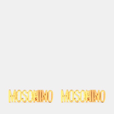 moschino,lettering,earrings,gold,a0606