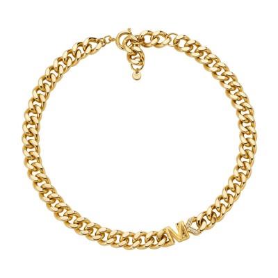 аксесоари,на,разпродажба,michael,kors,14k,gold,plated,brass,pave,curb,necklace,gold
