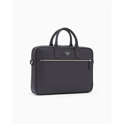 чанта,аксесоари,на,разпродажба,emporio,armani,regenerated,saffiano,leather,business,bag,ebony,ub104