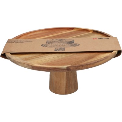 аксесоари,на,разпродажба,alpina,cake,serving,tray,o30x13cm,wooden