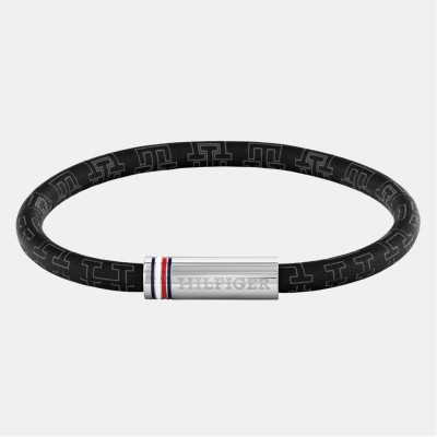 бижутерия,tommy,hilfiger,tommy,hilfiger,men’s,cord,leather,bracelet,black