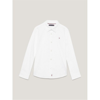 риза,с,дълъг,ръкав,детски,облекла,tommy,hilfiger,boy's,oxford,long,sleeve,shirt,white