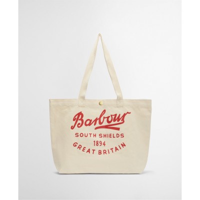 barbour,womens,script,tote,bag,red,logo