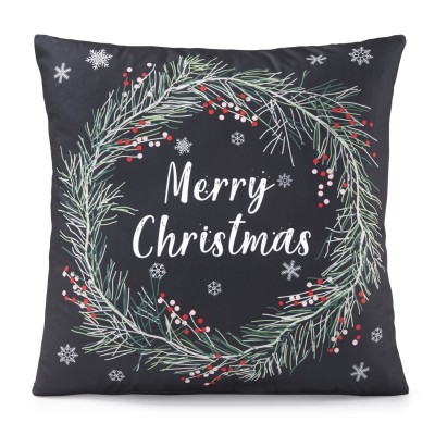 alan,symonds,wreath,velvet,christmas,cushion,black