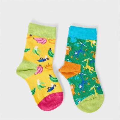 чорапи,на,разпродажба,всички,чорапи,happy,socks,monkey,2pk,sk,bb99,green