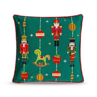 alan,symonds,embroidered,nutcracker,christmas,cushion,multicolour