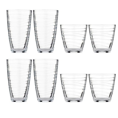 ravenhead,essentials,swritl,tumbler,set,8,piece,clear