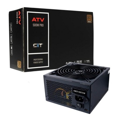 cit,atv,pro,500w,atx,power,supply,unit,14cm,fan,apfc,80,plus,bronze,black