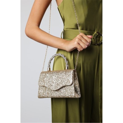 дамски,летни,чанти,и,портмонета,wheres,that,from,wheres,glitter,evening,bag,with,braided,top,handle,gold