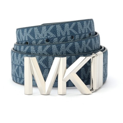 аксесоари,на,разпродажба,michael,michael,kors,logo,reversible,belt,navy,river,blue
