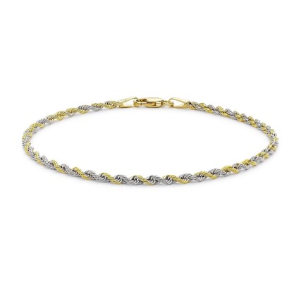 бижутерия,other,other,9ct,two,tone,40,hollow,rope,bracelet,7.5,2,colour,gold