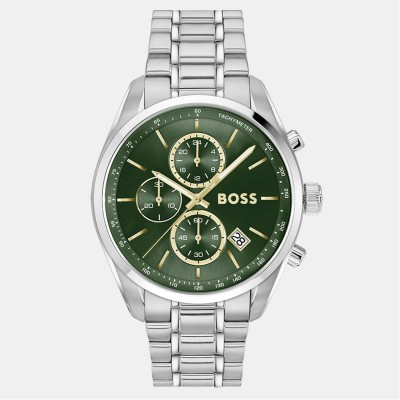 бижутерия,часовници,boss,gents,boss,grand,prix,chronograph,with,green,dial,silver