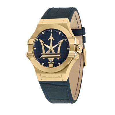 maserati,men,s,potenza,quartz,analogue,watch,gold,blue