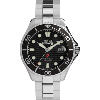 timex,men,s,deepwater,water,resistant,analogue,quartz,watch,black,silver