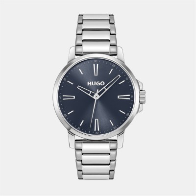 часовник,часовници,hugo,gents,hugo,#smooth,stainless,steel,bracelet,watch,with,green,dial,silver