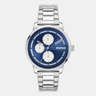часовник,часовници,hugo,gents,hugo,#stamp,multi,stainless,steel,bracelet,watch,silver