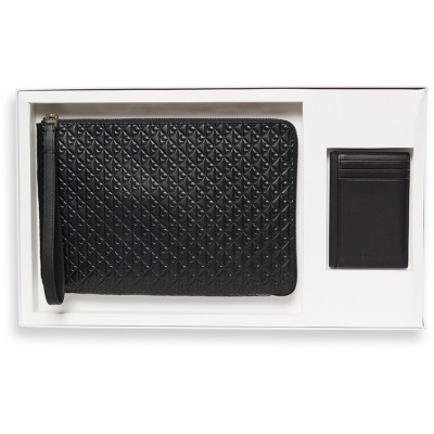 аксесоари,на,разпродажба,calvin,klein,embossed,emblem,zip,pouch,&,card,case,gift,set,black