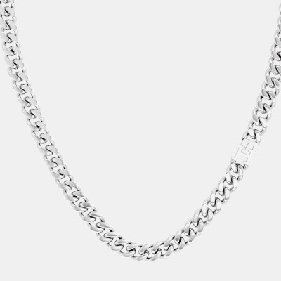 tommy,hilfiger,men,s,th85,stainless,steel,curb,chain,necklace,silver