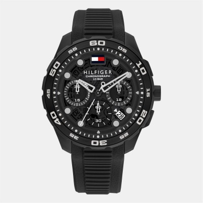 часовник,часовници,tommy,hilfiger,tommy,hilfiger,mens,silicone,watch,black