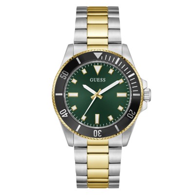guess,men,s,cliff,quartz,analogue,watch,green,silver