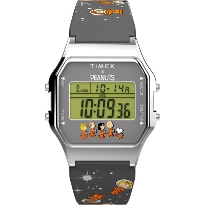 часовници,timex,timex,peanuts,t80,sn62,digital,silver