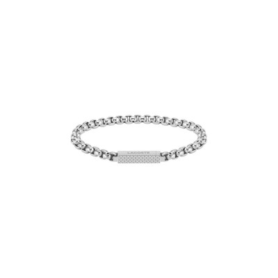 lacoste,mens,lessentiel,stainless,steel,box,chain,bracelet,silver